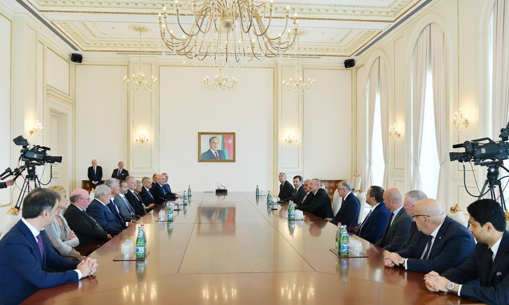 Azerbaijani president receives UEFA delegation [UPDATE]