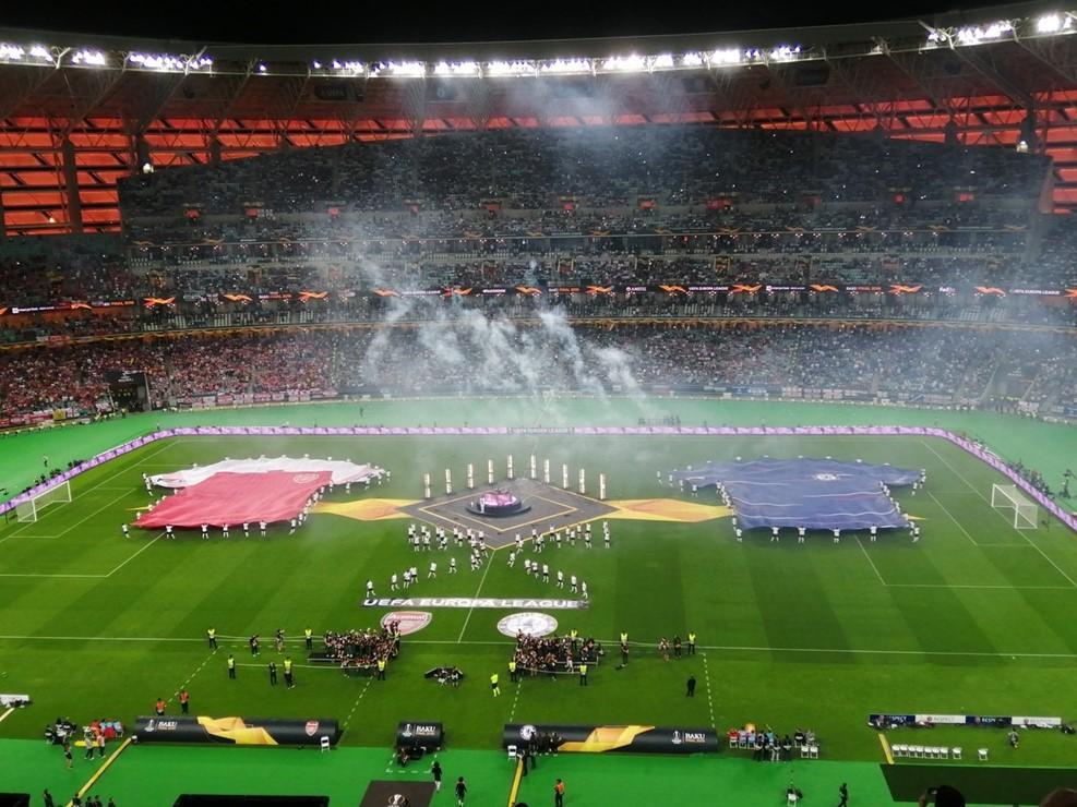 Colorful opening ceremony of UEFA Europa League final of ...