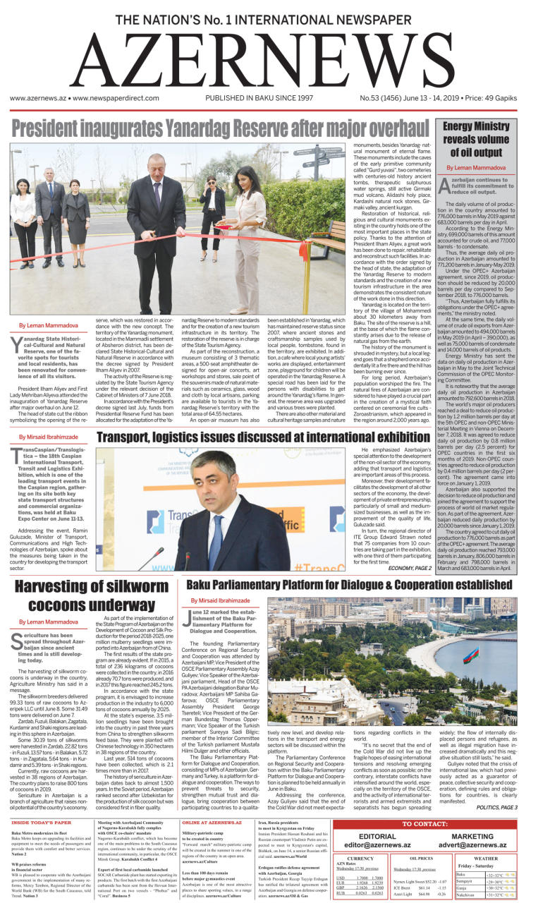 AZERNEWS releases another print issue