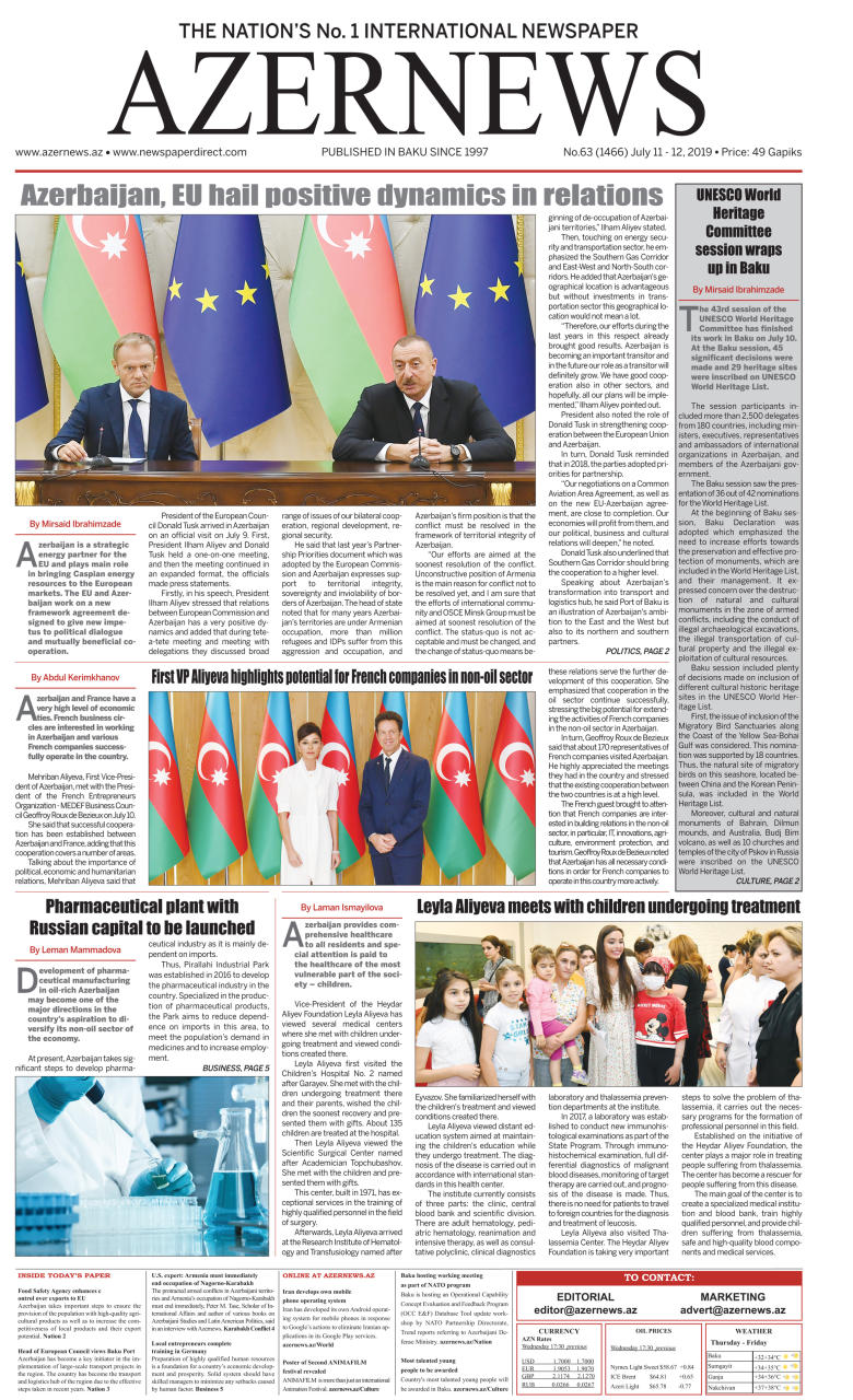 AZERNEWS releases another print issue