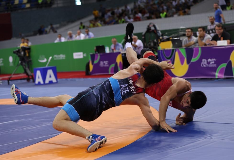 Azerbaijani wrestlers gain victories at EYOF Baku 2019