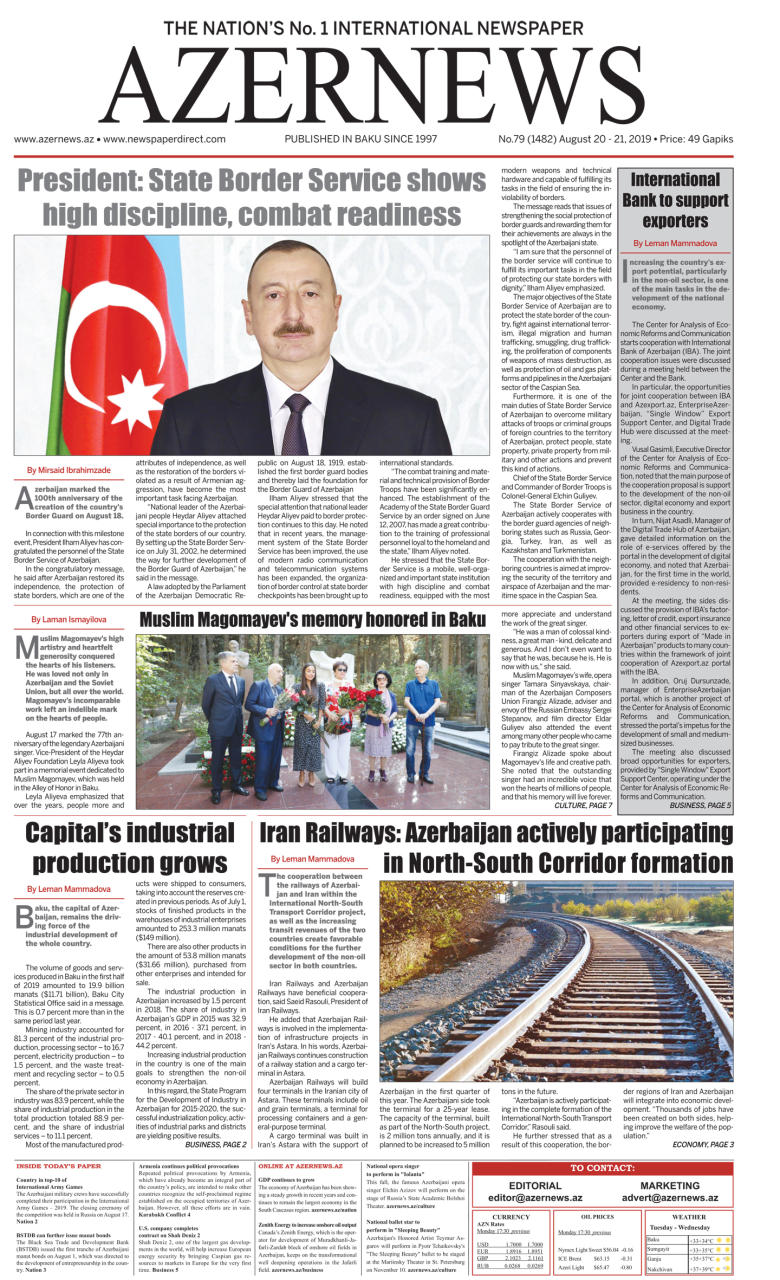 AZERNEWS releases another print issue