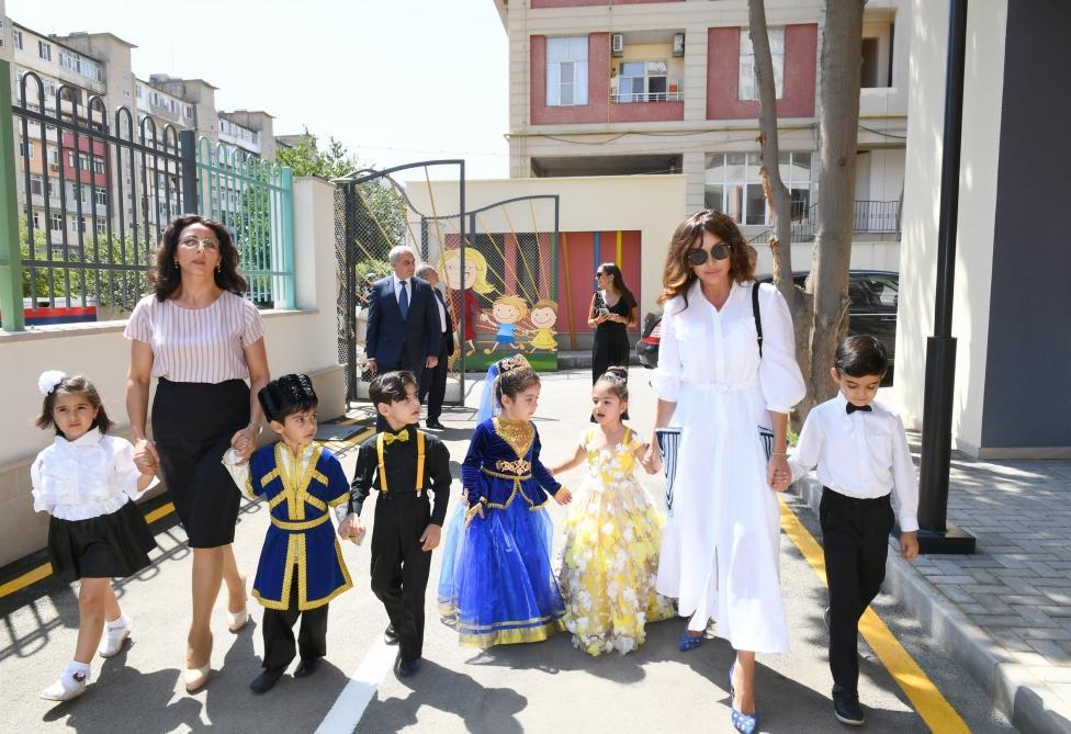 Azerbaijan’s First VP Mehriban Aliyeva attends opening of orphanage-kindergartens and joined festivities for children