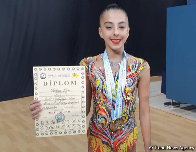 Winners of Azerbaijan and Baku Championships in Rhythmic Gymnastics in exercises with clubs and ribbon awarded