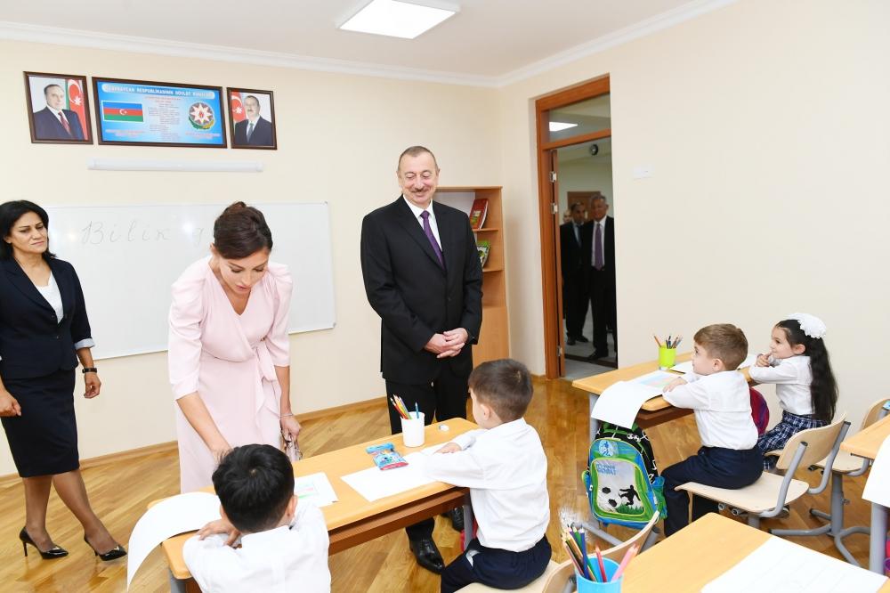 President Aliyev, First Lady Mehriban Aliyeva inaugurate new educational complex of secondary school No 300 in Binagadi [UPDATE]