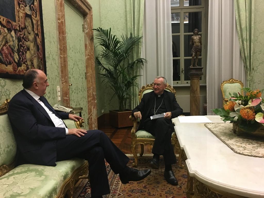 Elmar Mammadyarov meets with the Secretary of State of His Holiness the Pope [PHOTO]