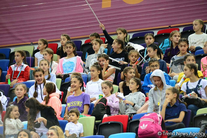 Atmosphere at stands of National Gymnastics Arena in Baku always friendly - spectator