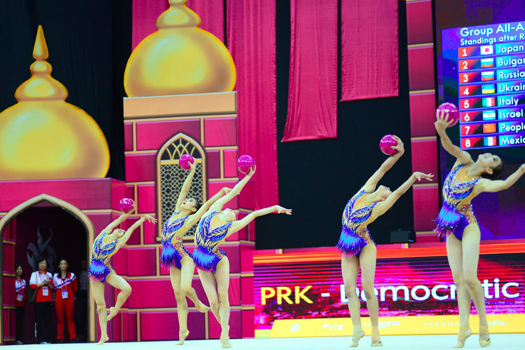 Team competitions in group exercises underway at 37th Rhythmic Gymnastics World Cup in Baku [PHOTO]