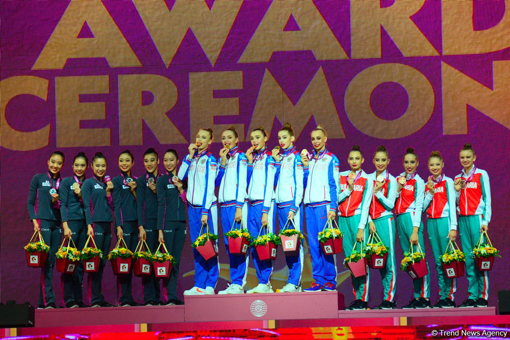 Awarding ceremony of winners of 37th Rhythmic Gymnastics World Championships held in Baku [PHOTO]