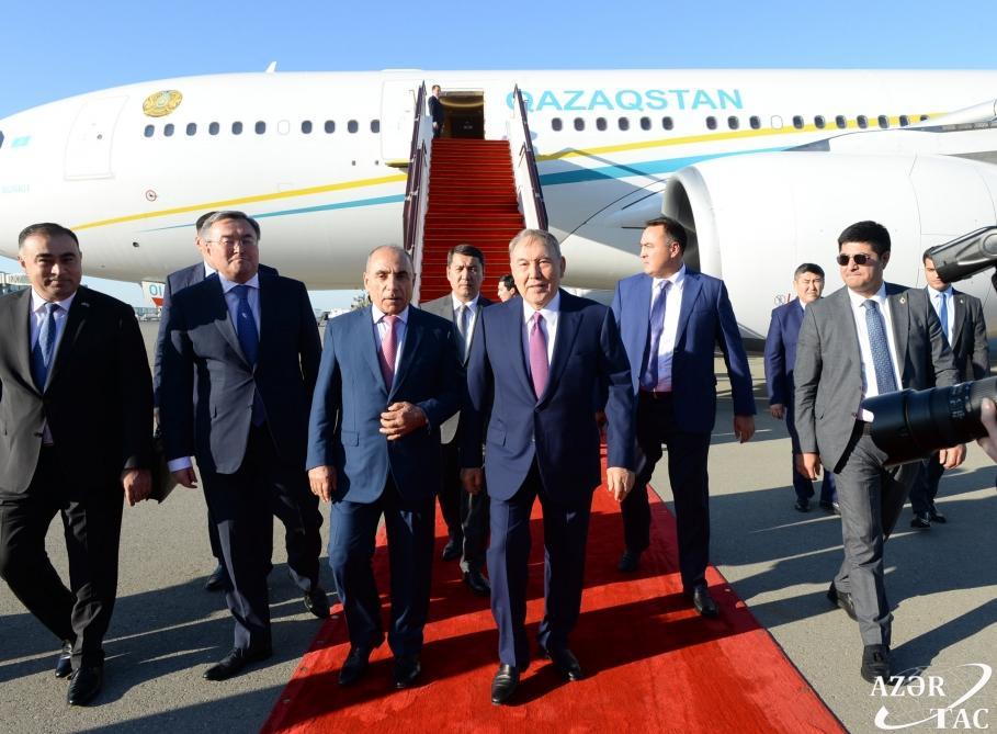 Kazakhstan's first President Nursultan Nazarbayev arrives in Azerbaijan [PHOTO]