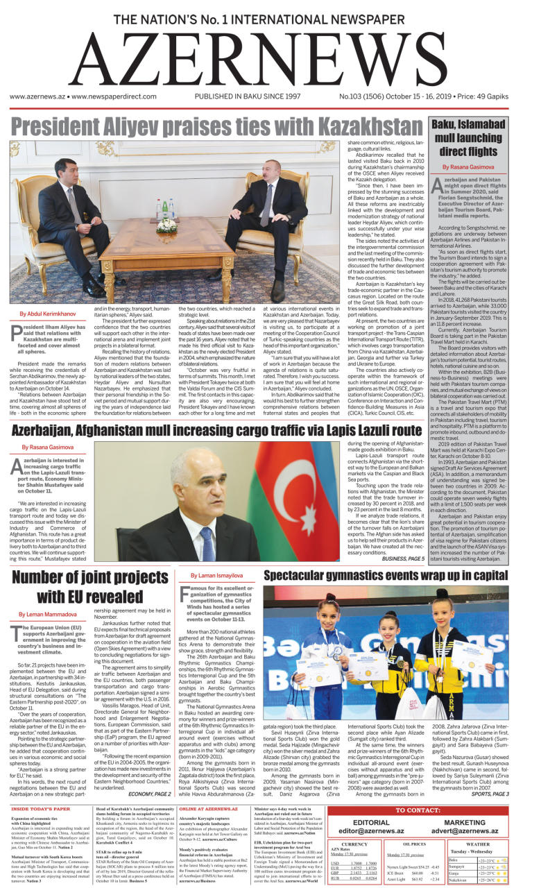 AZERNEWS releases another print issue