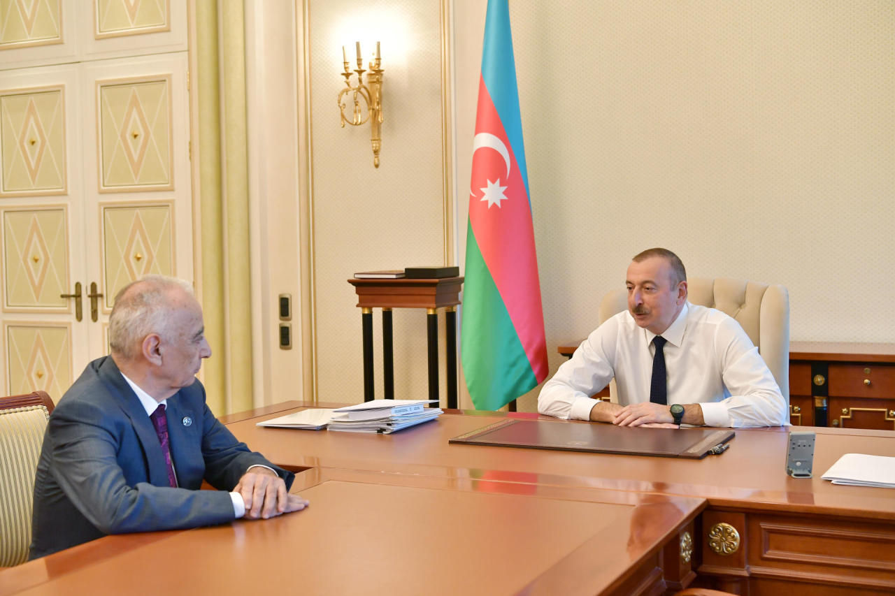 President Ilham Aliyev receives Deputy Prime Minister Hajibala Abutalibov as he submitted his resignation [UPDATE]