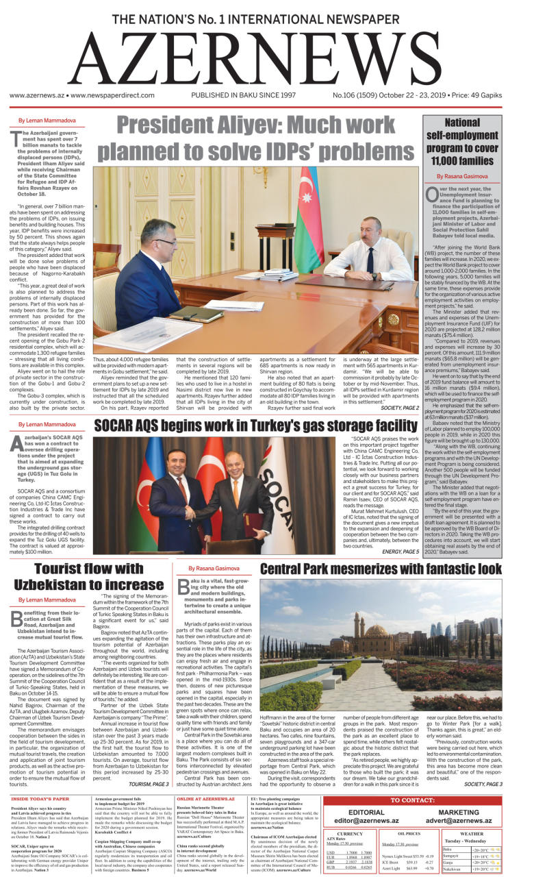 AZERNEWS releases another print issue