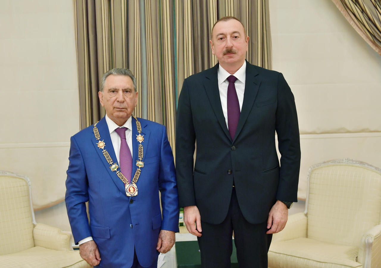President Ilham Aliyev receives Ramiz Mehdiyev, presents him with "Heydar Aliyev" order [UPDATE]