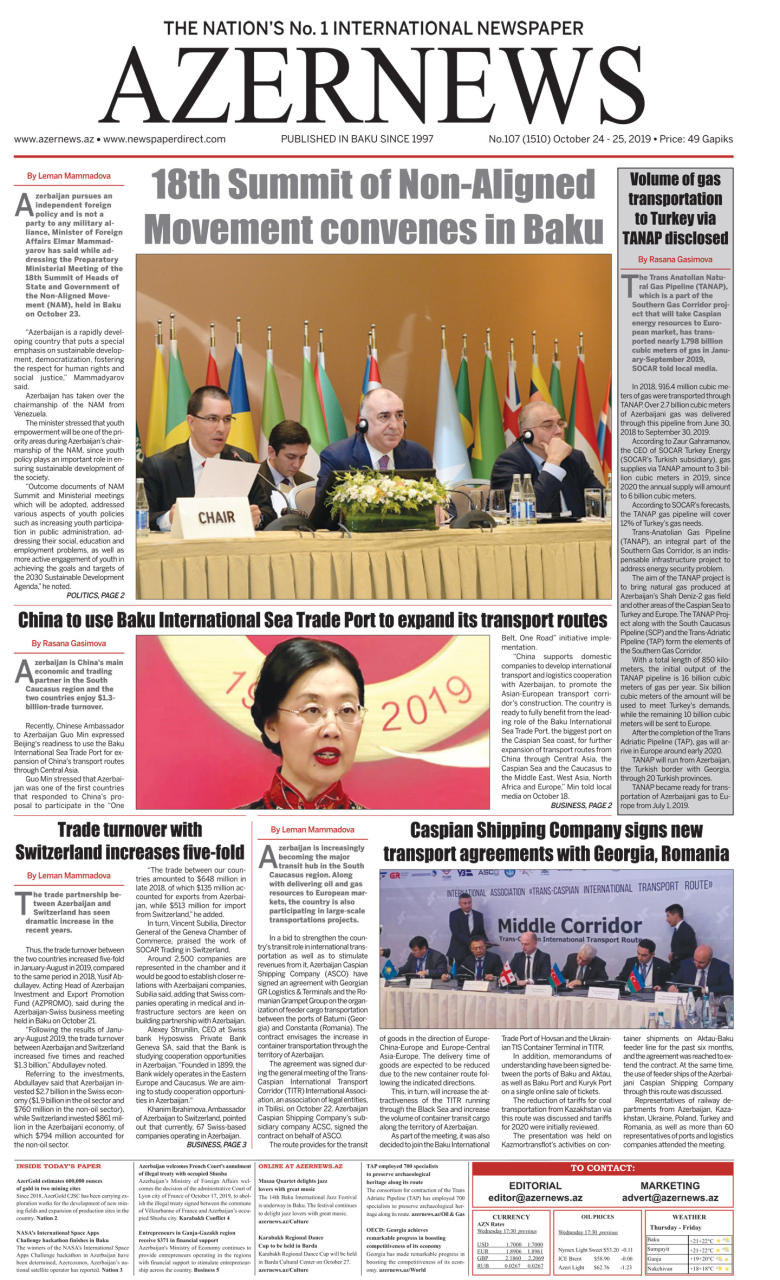 AZERNEWS releases another print issue