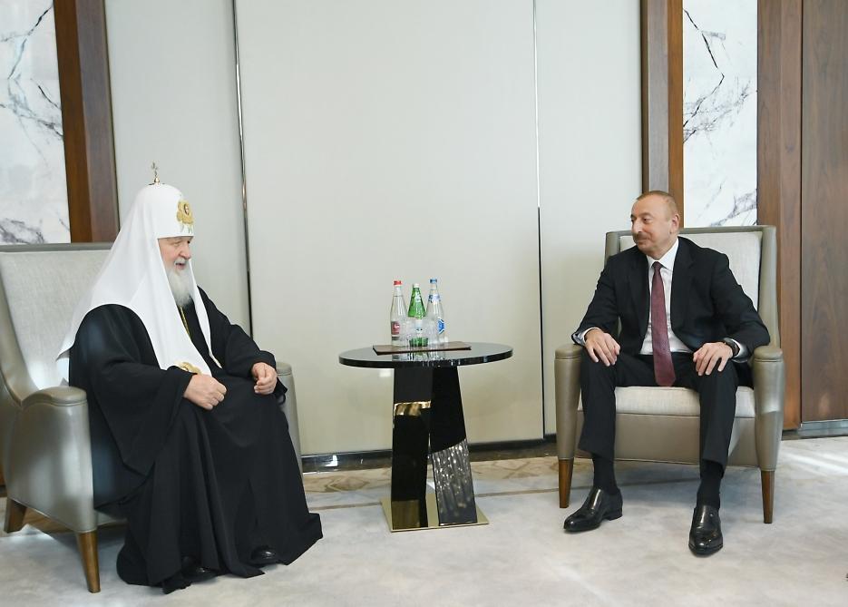 Azerbaijani president, First Lady meet with Patriarch Kirill of Moscow and All Russia [UPDATE]