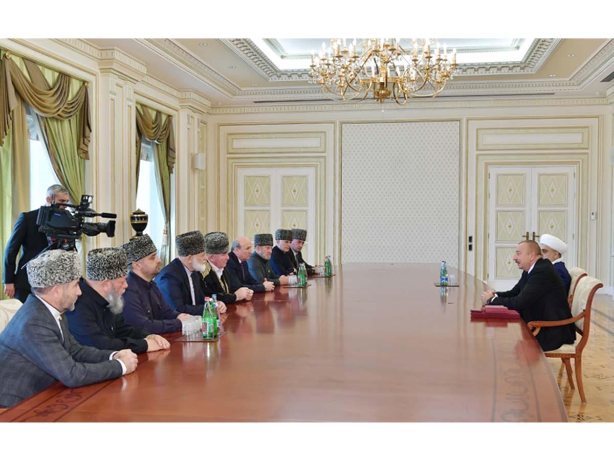Azerbaijan's president receives Muslim religious figures of Russia`s North Caucasus [UPDATE]