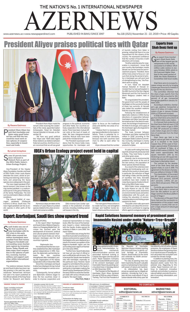 AZERNEWS releases another print issue