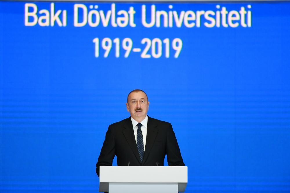 President Aliyev attends ceremony to mark 100th anniversary of Baku State University [UPDATE]