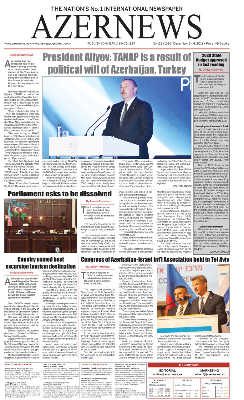 AZERNEWS releases another print issue