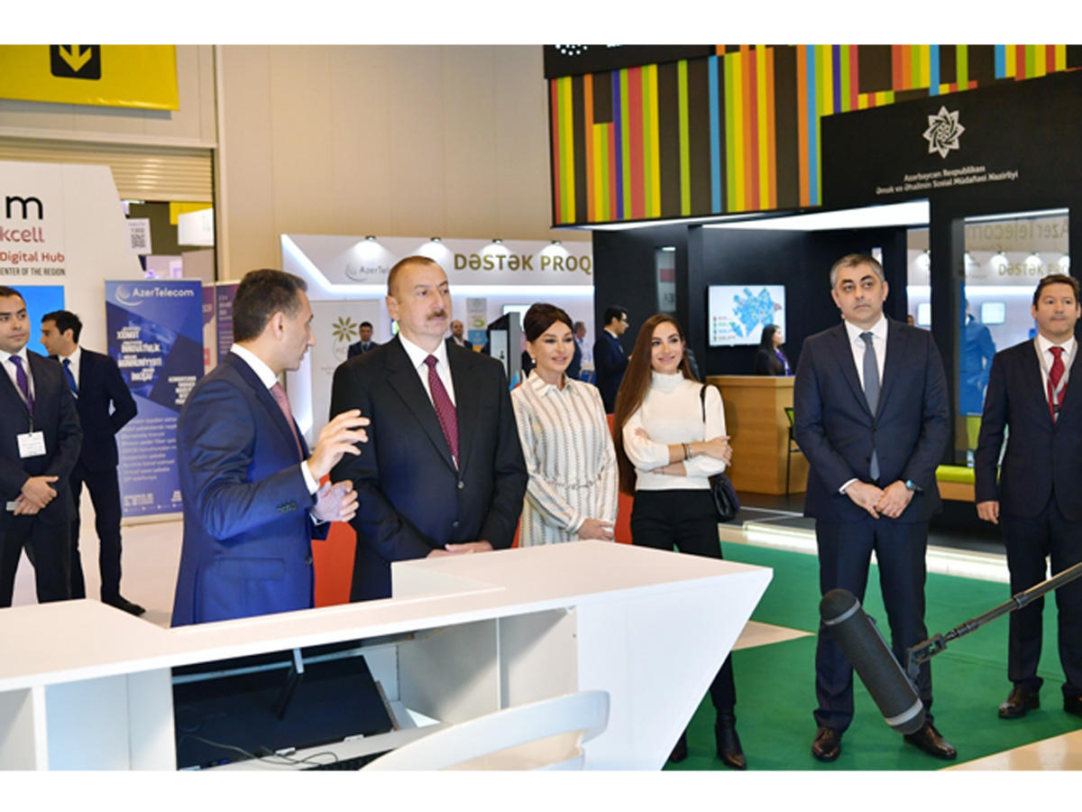 Azerbaijani president with First Lady view Bakutel 2019 exhibition [UPDATE]