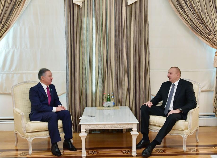 President Ilham Aliyev receives Chairman of Mazhilis of Kazakh Parliament [UPDATE]