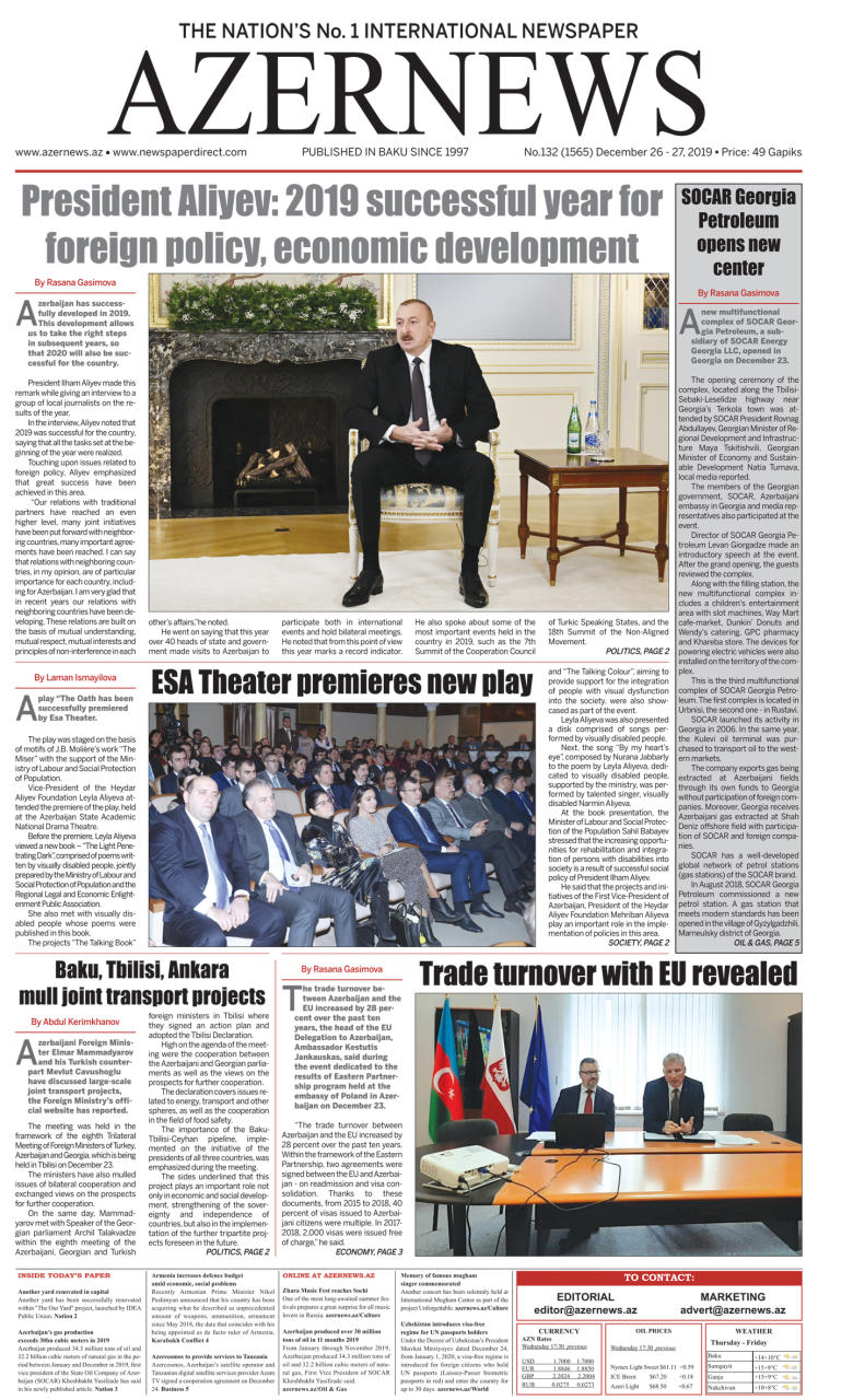 AZERNEWS releases another print issue