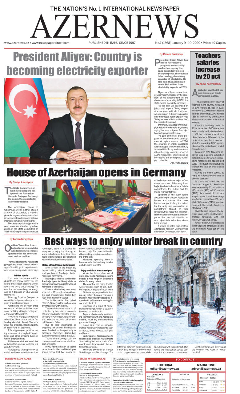 AZERNEWS releases another print issue