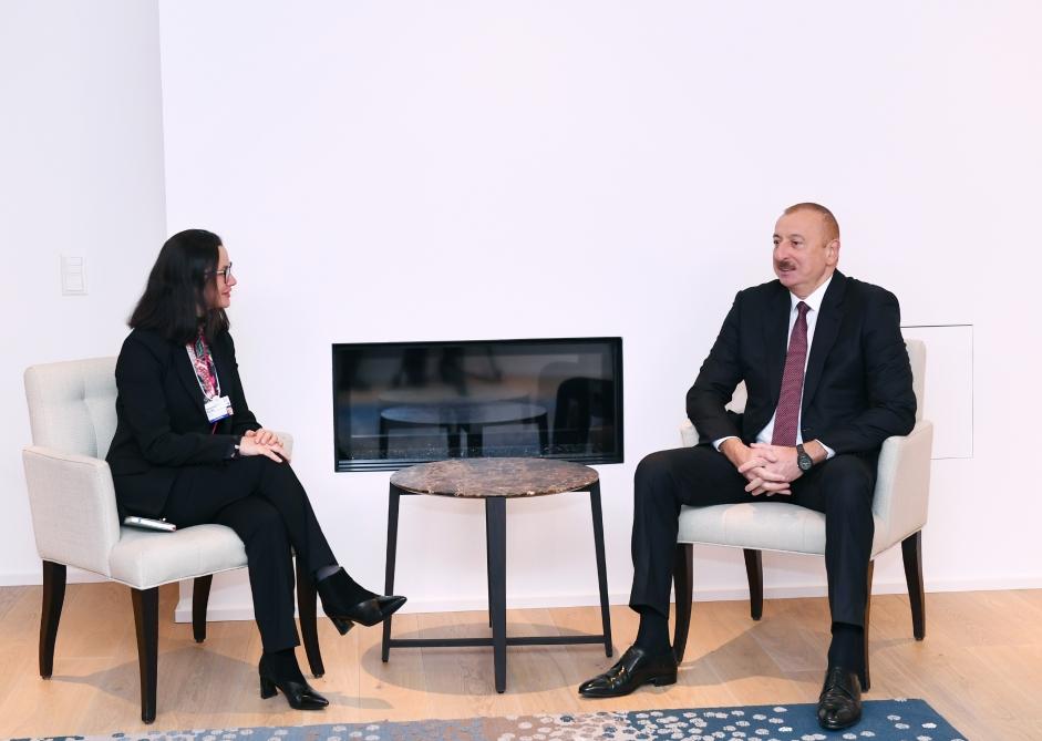 President Ilham Aliyev meets Chairperson of Public Sector Solutions of Swiss Re [PHOTO]