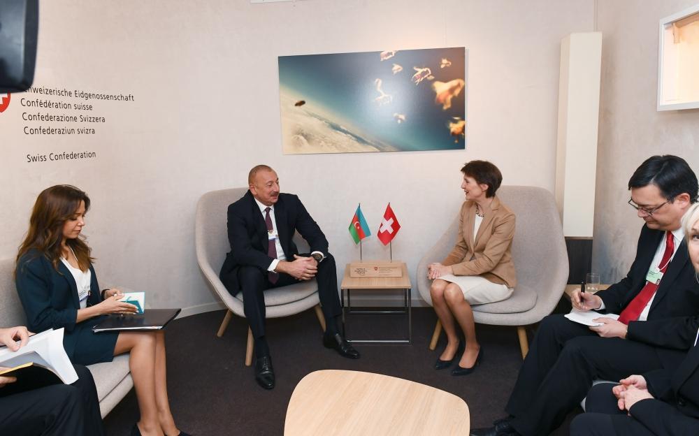 President Ilham Aliyev meets Swiss President Simonetta Sommaruga in Davos [UPDATE]