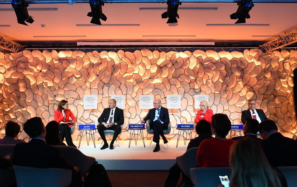 Azerbaijani president attends panel discussion on “Strategic Outlook: Eurasia” held as part of WEF [UPDATE]