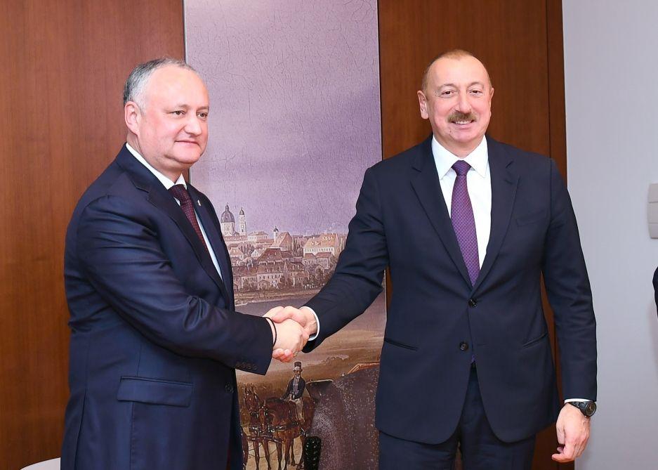 President Ilham Aliyev meets Moldovan President Igor Dodon in Munich [UPDATE]