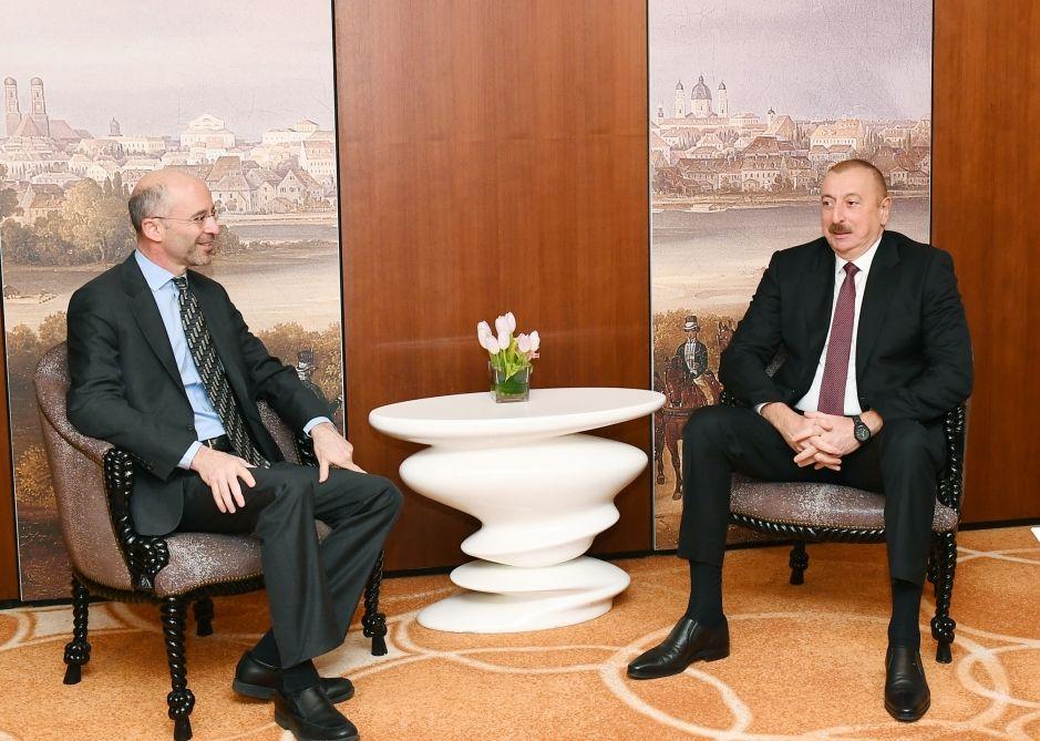 President Ilham Aliyev meets president, CEO of Int’l Crisis Group in Munich [UPDATE]
