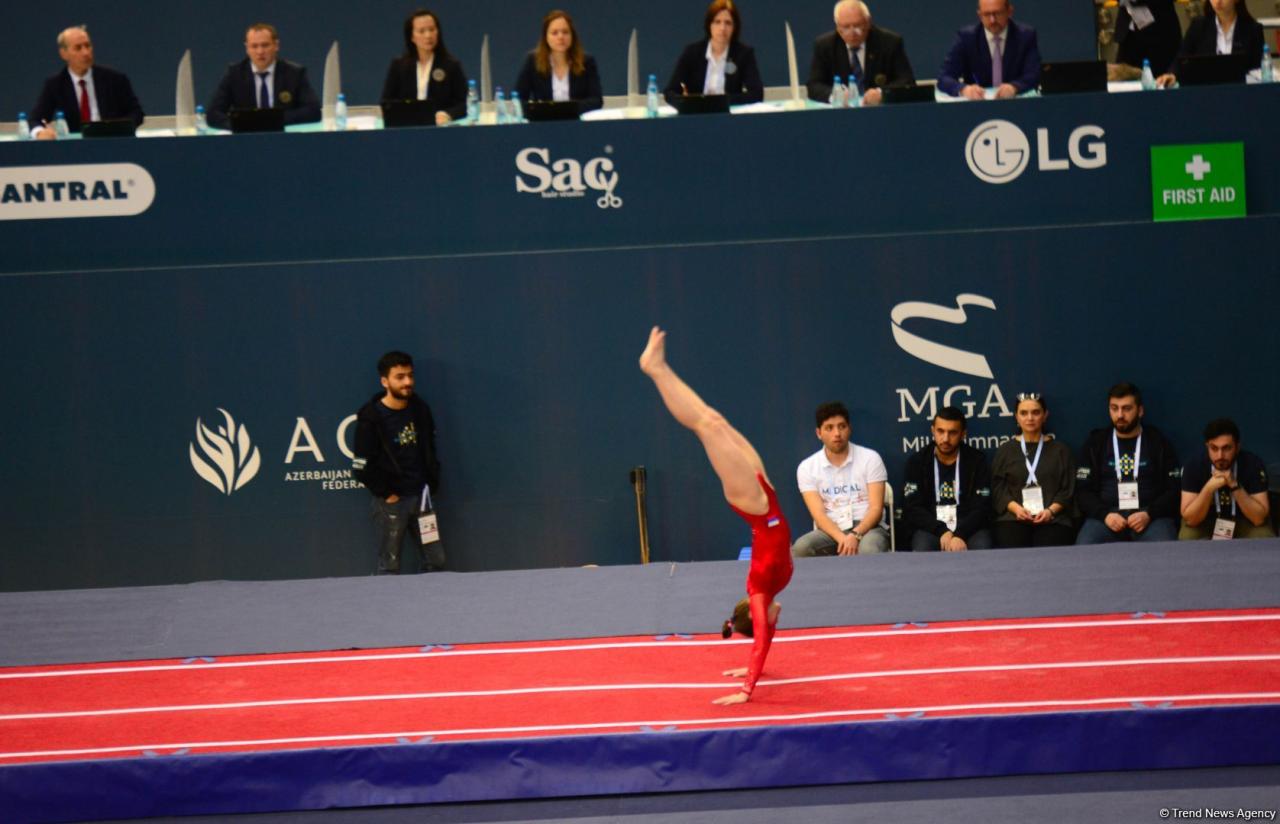 Russian gymnast ranks first in individual tumbling at FIG World Cup in Baku