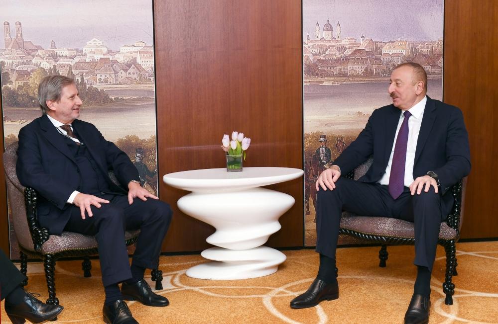 President Ilham Aliyev meets European Union Commissioner in Munich [UPDATE]
