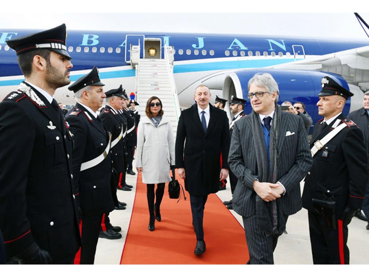 Azerbaijani president arrives in Italy for state visit [PHOTO]