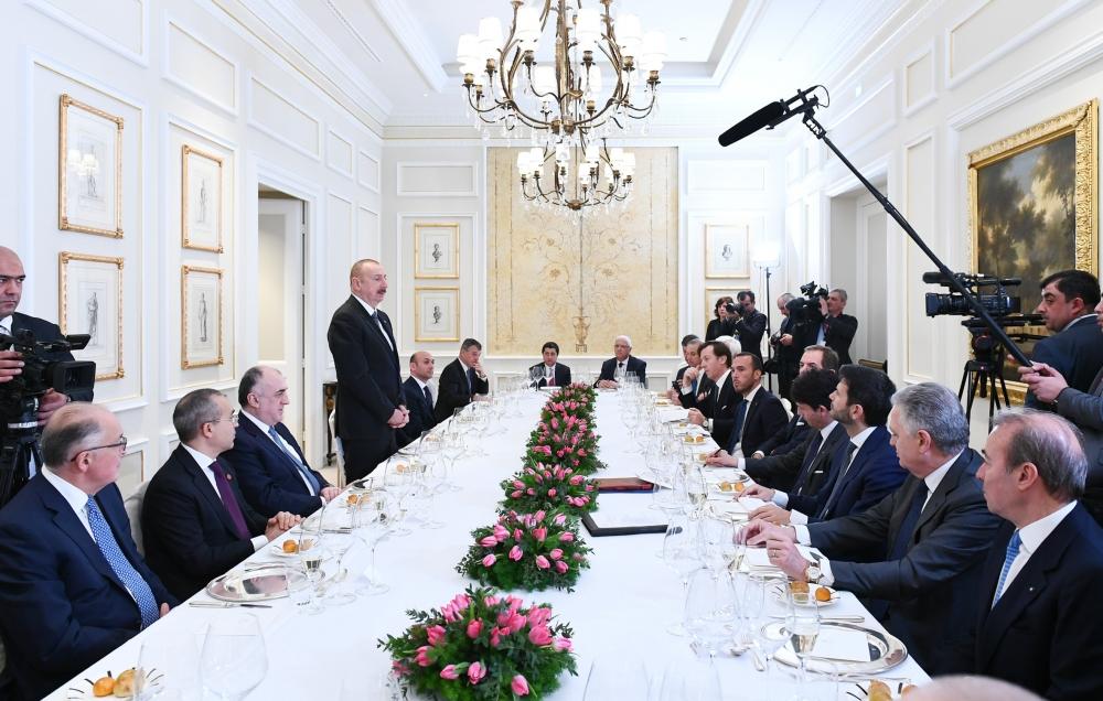 Ilham Aliyev has working dinner with heads of Italian largest companies [UPDATE]