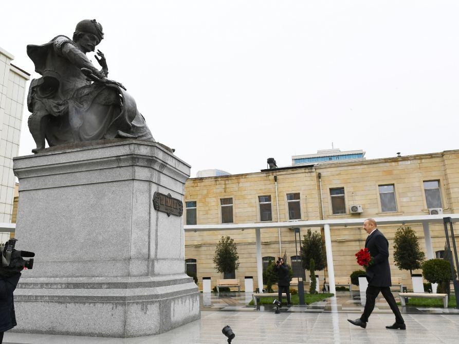 Azerbaijani president visits newly-built park with statue of Shah Ismail Khatai [PHOTO/VIDEO]