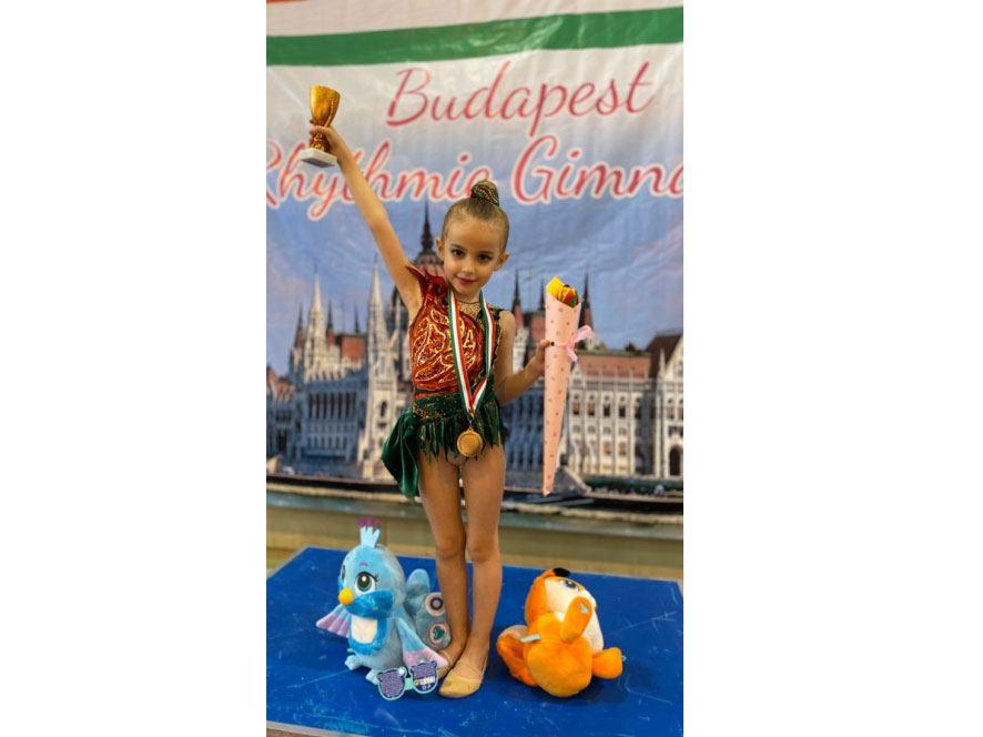 Six-year-old Azerbaijani gymnast wins first medal in Hungary