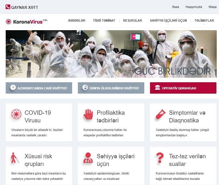 Azerbaijan launches information portal on coronavirus