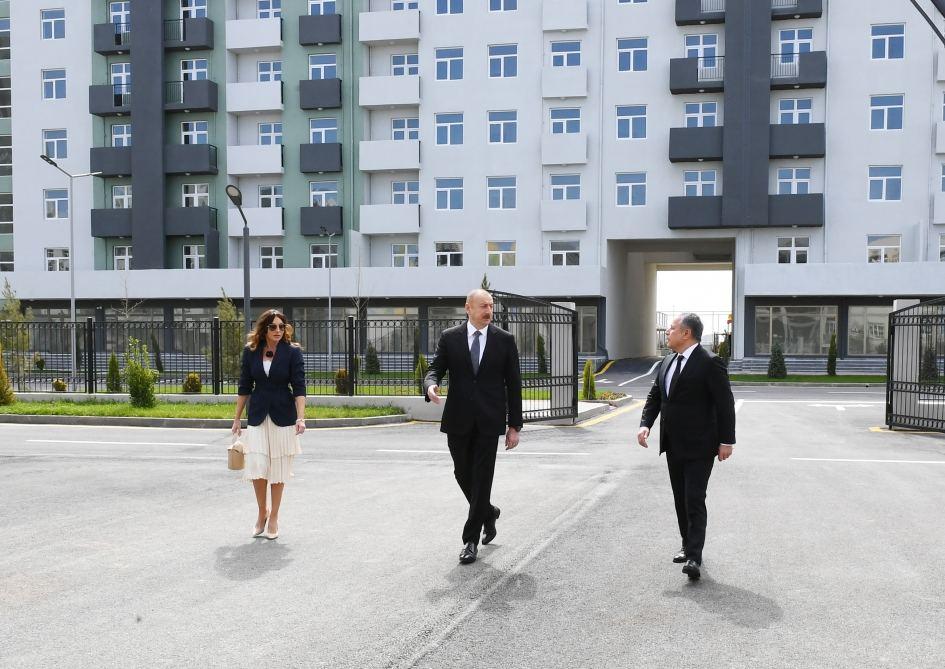 Azerbaijani president, First Lady attend opening of Hovsan residential complex [UPDATE]