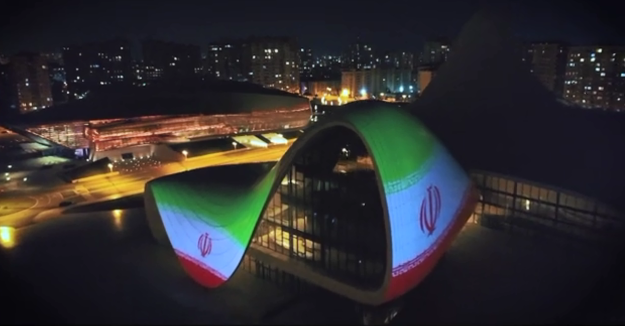Heydar Aliyev Center shows support to Iran amid COVID-19 outbreak