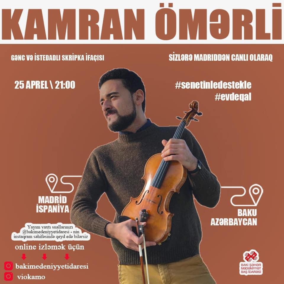 Azerbaijan`s talented violinist to give online concert