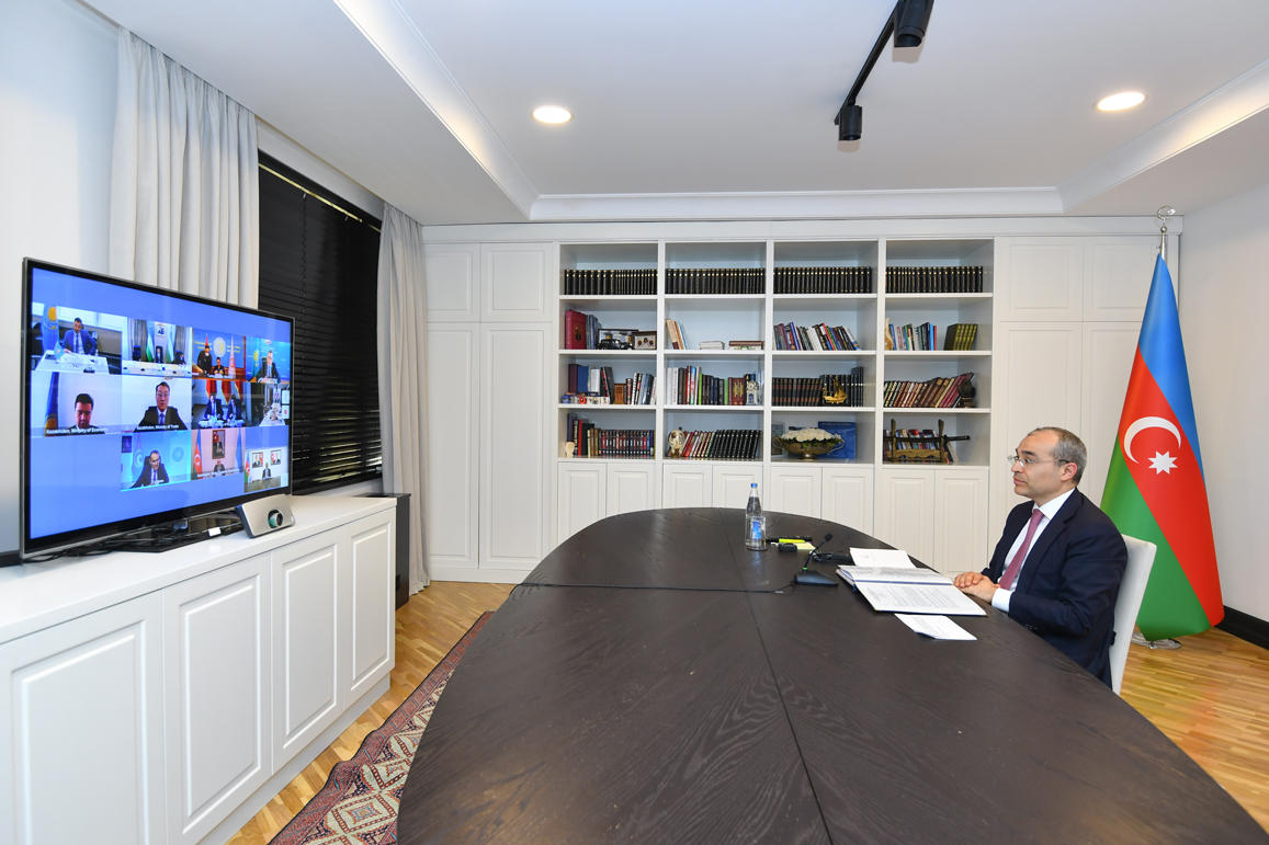 Azerbaijan's economy minister moderates Turkic Council's videoconference [PHOTO]