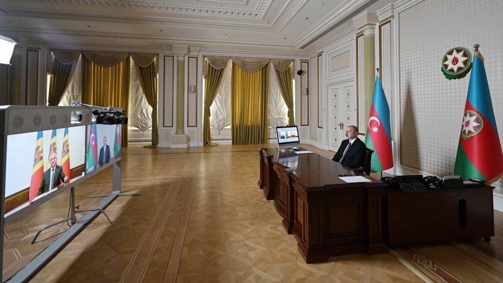 Azerbaijani, Moldovan presidents meet via videoconferencing [UPDATE]