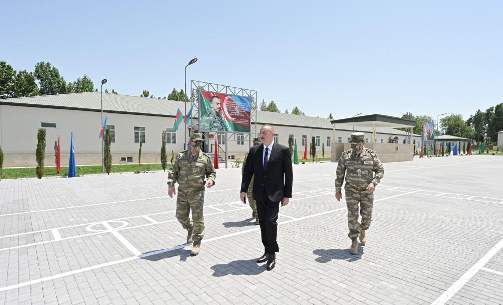 President Aliyev visits military unit in Aghdam [PHOTO]