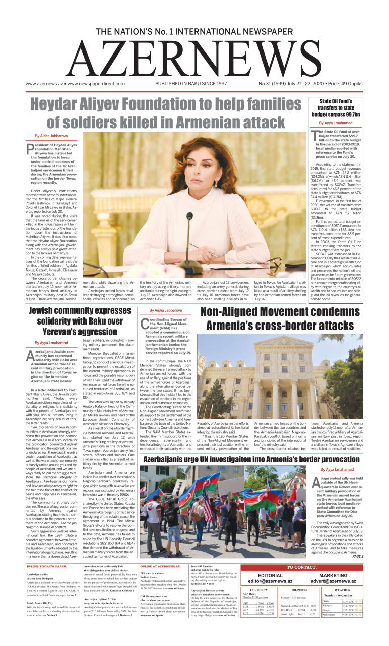 AZERNEWS releases another print issue