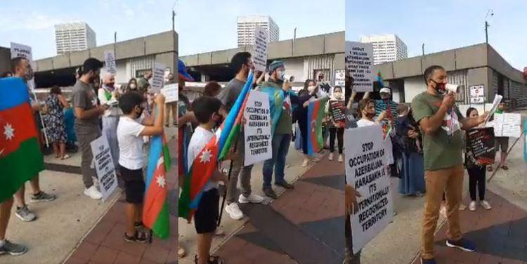 Azerbaijanis in Atlanta hold protest against Armenian military provocation