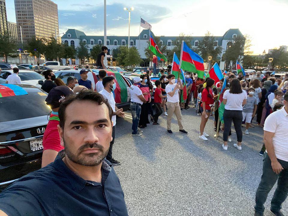 Azerbaijanis hold rally in Texas against Armenian fascism
