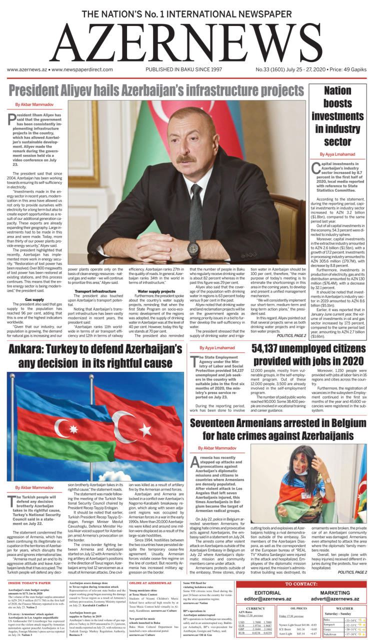 AZERNEWS releases another print issue